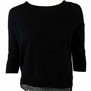 Dolman Sleeves Pullover Sweater In Black  Small